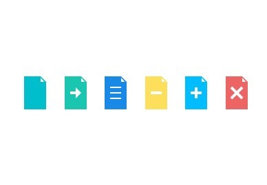 Flat Document Control PSD Icons