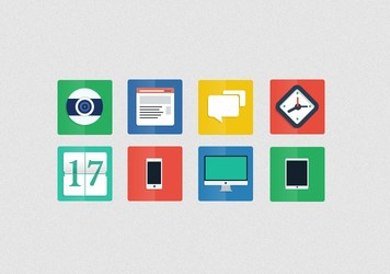 Simple Flat Web Icon Set (PSD)