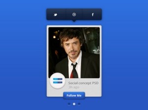 Social Media Widget with Toolbar PSD Interface Design