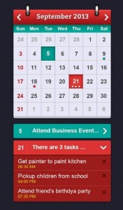 iOS Calendar Widget PSD Interface Design