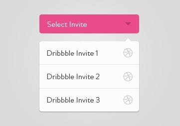 Clean Dribbble-Like Select Dribbble Invite Drop Down Menu PSD