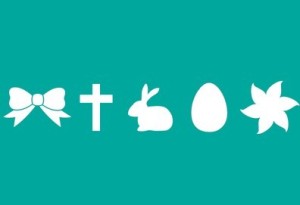 Flat White Happy Easter PSD Icons