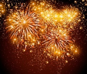 Colorful Fireworks Vector Background 01