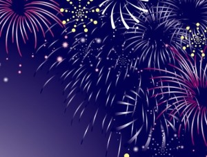 Colorful Fireworks Vector Background 03