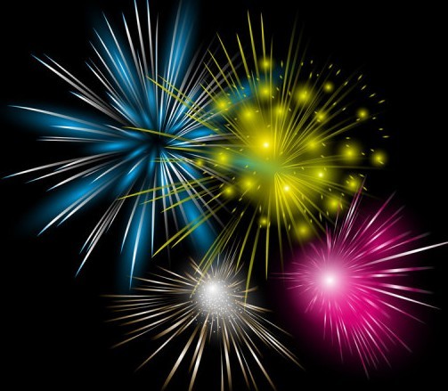 Colorful Fireworks Vector Background 05