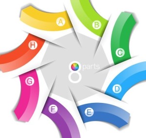 Creative Colored Letters Label Sticker Vector 02