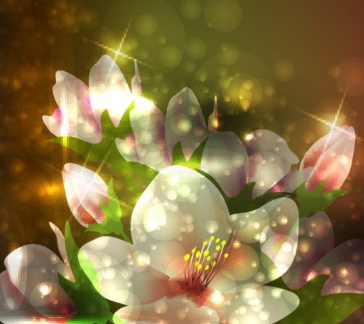 Fantastic Shining Vector Flowers 04