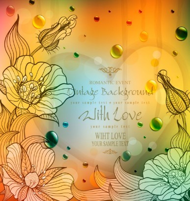 High Quality Vector Vintage Flower Background 02