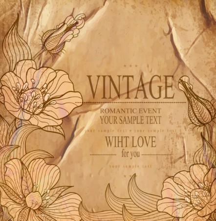 High Quality Vector Vintage Flower Background 03