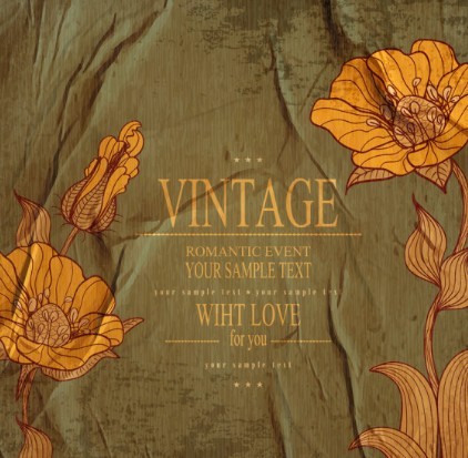 High Quality Vector Vintage Flower Background 04
