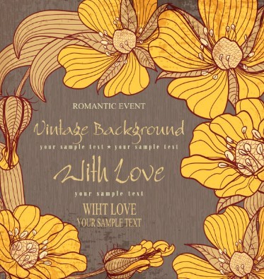 High Quality Vector Vintage Flower Background 05