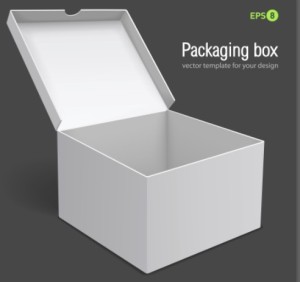 3D White Packaging Box Vector Template