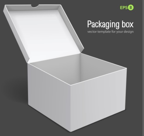 3D White Packaging Box Vector Template