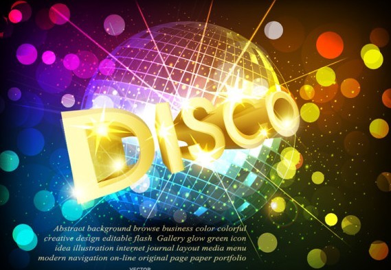 Fashion and Bright Vector Disco Background 03