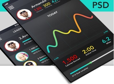 Fitness App UI PSD