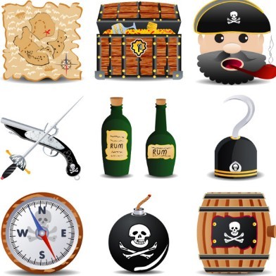 Vector Cartoon Pirate Elements 03