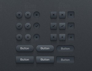 Dark Button UI Kit PSD