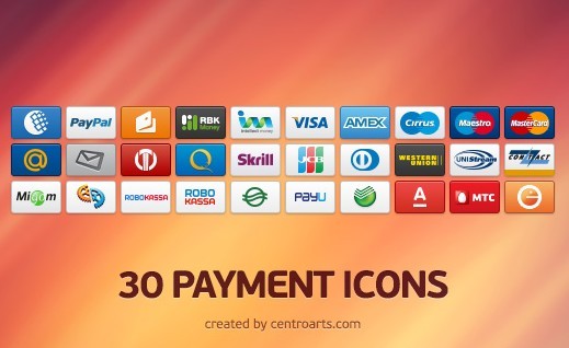 30 Small and Clean Payment Icon Set
