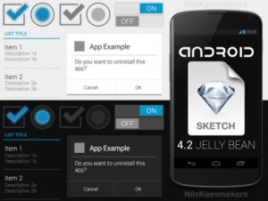 Android 4.2 Sketch App UI Kit PSD