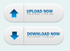 Blue and White Dowload & Upload Button Templates PSD