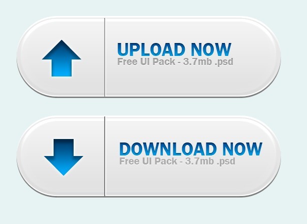 Blue and White Dowload & Upload Button Templates PSD