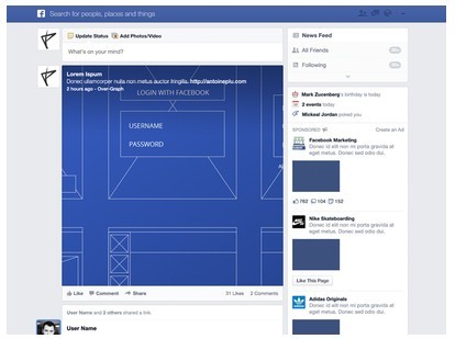 Facebook News Feed GUI PSD
