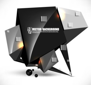 HI-TECH Irregular Cube Background Vector 02