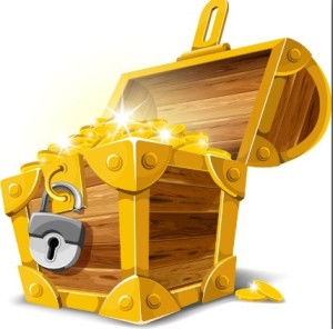 Vector Pirate Treasure Chest Full of Gold 03