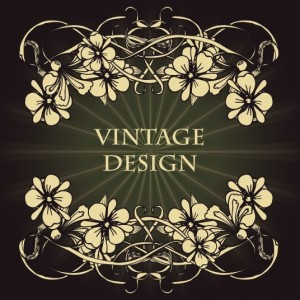 Golden Vintage Floral Framework Vector 01
