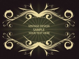 Golden Vintage Floral Framework Vector 02