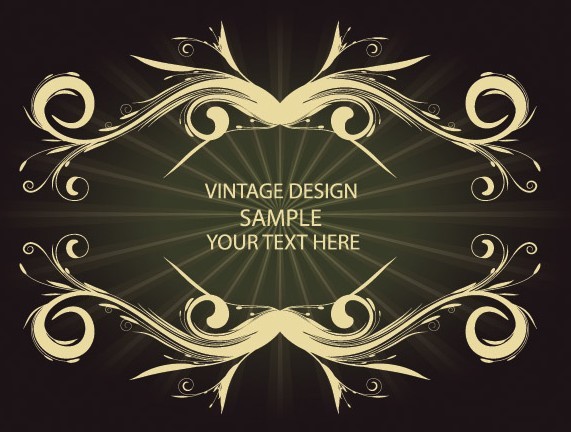 Golden Vintage Floral Framework Vector 02