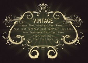 Golden Vintage Floral Framework Vector 03