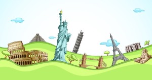 Most Famous Landmarks in the World Vector Illustration 01