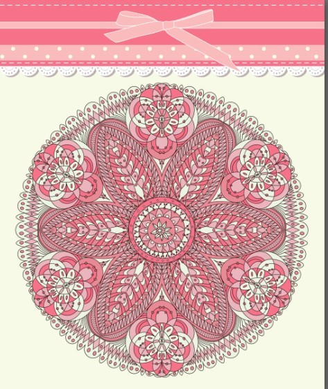 Retro Pink Invitation Card Cover Design Elements Vector 01