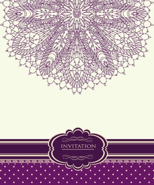 Retro Pink Invitation Card Cover Design Elements Vector 02