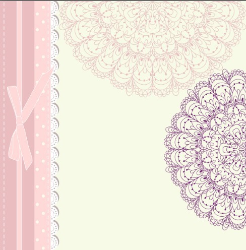 Retro Pink Invitation Card Cover Design Elements Vector 03