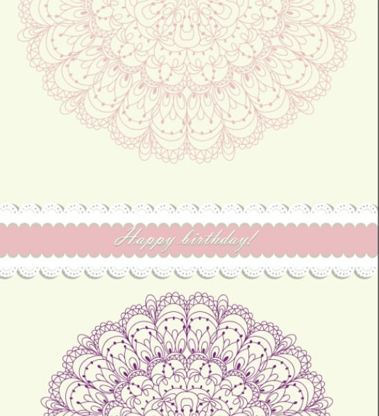 Retro Pink Invitation Card Cover Design Elements Vector 04