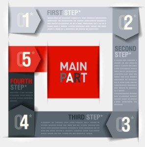 Stylish Origami Step Options Vector Labels 03