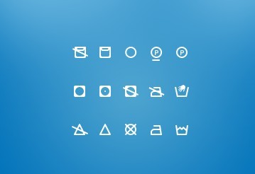 15 Small and Clean Washing Icons PSD