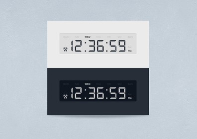 Free Digital Clock Widget Interface PSD - TitanUI