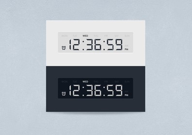 Digital Clock Widget Interface PSD