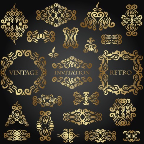 Elegant Vintage Vector Floral Borders 01
