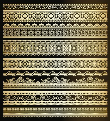 Elegant Vintage Vector Floral Borders 02