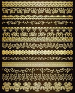 Elegant Vintage Vector Floral Borders 03