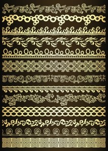 Elegant Vintage Vector Floral Borders 04