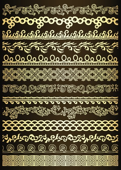 Elegant Vintage Vector Floral Borders 04