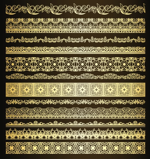 Elegant Vintage Vector Floral Borders 05