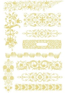 Elegant Vintage Vector Floral Borders 06