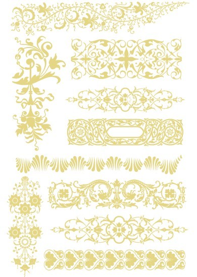 Elegant Vintage Vector Floral Borders 06