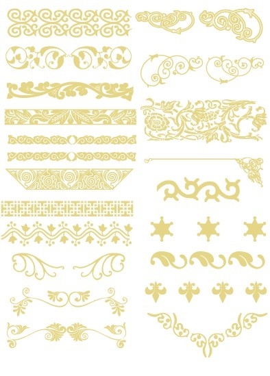 Elegant Vintage Vector Floral Borders 07